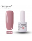 Clou Beaute Nude Series 15ml żel polski lakier do paznokci UV lakier półtrwały Soak Off żel do paznokci podkład top coat żelowy 