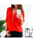 Jocoo Jolee kobiety Zipper koszule z krótkim rękawem damskie topy i bluzki Sexy V Neck koszulki Casual topy tunika damska Plus r