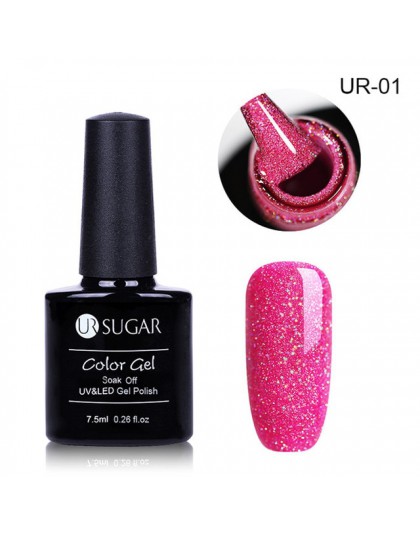 UR SUGAR 7.5ml tęczowy żelowy lakier do paznokci Neon Shimmer Shining Glitter Soak-Off UV LED Gel długotrwały lakier do lakieru