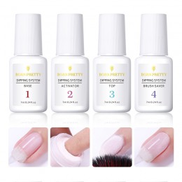 BORN PRETTY żel bazowy Top żel naturalny suchy aktywator Brush Saver do systemu Dip proszek do paznokci 7ml/15ml Dip Nail Powers