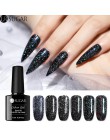 UR SUGAR 7.5ml brokatowy lakier do paznokci czarny kryształ żel UV laserowe cekiny żel polski Soak Off UV lakier do paznokci