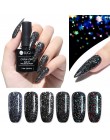 UR SUGAR 7.5ml brokatowy lakier do paznokci czarny kryształ żel UV laserowe cekiny żel polski Soak Off UV lakier do paznokci