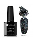UR SUGAR 7.5ml brokatowy lakier do paznokci czarny kryształ żel UV laserowe cekiny żel polski Soak Off UV lakier do paznokci