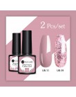 UR cukru 2 sztuk/zestaw brokatowy żel do paznokci zestaw do polerowania różowy kolor hybrydowy Semi permanentny Led lakier do pa