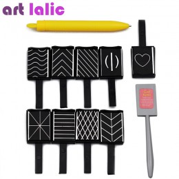 11 sztuk/zestaw 3D patyczek magnetyczny kocie oko pióro magnetyczne do paznokci rysunek Nail Art Stick do żelowy lakier do pazno