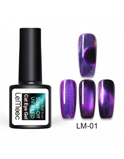 LEMOOC 5D Chameleon magnetyczny żelowy lakier do paznokci świecący niebo Jade efekt żel z efektem kociego oka Soak Off UV Laser 