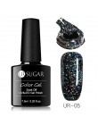 UR SUGAR 7.5ml brokatowy lakier do paznokci czarny kryształ żel UV laserowe cekiny żel polski Soak Off UV lakier do paznokci
