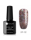UR SUGAR 7.5ml brokatowy lakier do paznokci czarny kryształ żel UV laserowe cekiny żel polski Soak Off UV lakier do paznokci
