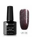 UR SUGAR 7.5ml brokatowy lakier do paznokci czarny kryształ żel UV laserowe cekiny żel polski Soak Off UV lakier do paznokci