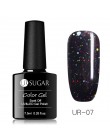 UR SUGAR 7.5ml brokatowy lakier do paznokci czarny kryształ żel UV laserowe cekiny żel polski Soak Off UV lakier do paznokci