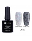 UR SUGAR 7.5ml brokatowy lakier do paznokci czarny kryształ żel UV laserowe cekiny żel polski Soak Off UV lakier do paznokci