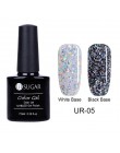UR SUGAR 7.5ml brokatowy lakier do paznokci czarny kryształ żel UV laserowe cekiny żel polski Soak Off UV lakier do paznokci