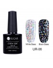 UR SUGAR 7.5ml brokatowy lakier do paznokci czarny kryształ żel UV laserowe cekiny żel polski Soak Off UV lakier do paznokci