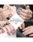 ROSALIND lakiery hybrydowe brokatowy lakier do paznokci błyszczący platynowy żel Soak Off wszystko do Manicure paznokcie sztuka 