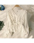 Neploe sznurkiem Sash Ruffles kobiety bluzka dekolt koronki Patchwork Vintage Blusa 2020 wiosna lato solidna szczupła moda topy 
