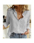 Damskie bluzki wiosenne jesienne bluzy wypoczynek biały guzik do koszuli V Neck sweter Top luźna z długim rękawem obszerna koszu