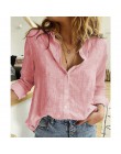 Damskie bluzki wiosenne jesienne bluzy wypoczynek biały guzik do koszuli V Neck sweter Top luźna z długim rękawem obszerna koszu