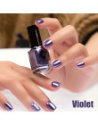 Moda lustrzany lakier do paznokci srebrny przezroczysty fioletowa róża złoty kolor 6ML długo trwały lakier do paznokci dziewczyn
