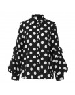 S-5XL kobiety Polka Dot popy i bluzki 2020 Celmia jesień latarnia rękaw koszule na co dzień Retro luźne przyciski kobieta Party 