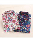 Dioufond nowe w kwiatki z długim rękawem bluzka Vintage Cherry skręcić w dół kołnierz koszuli Blusas Feminino bluzki damskie top