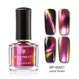 BORN PRETTY kameleon 3D Cat Eye do paznokci polski lakier magnetyczny Aurora serii 6 ml lakier magnes lakier do paznokci czarna 