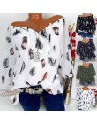 Moda 5XL Plus duże rozmiary damskie bluzki letnie bluzki nowa luźna bluza biały luźny nadruk z piór V Neck koszulki z półrękawem