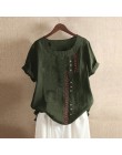 Damska patchworkowa bluzka w stylu casual, z nadrukami topy 2020 Vintage letnia koszulka z krótkim rękawem damska O Neck Blusas 