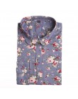 Dioufond nowe w kwiatki z długim rękawem bluzka Vintage Cherry skręcić w dół kołnierz koszuli Blusas Feminino bluzki damskie top