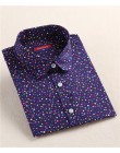 Dioufond nowe w kwiatki z długim rękawem bluzka Vintage Cherry skręcić w dół kołnierz koszuli Blusas Feminino bluzki damskie top