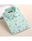Dioufond nowe w kwiatki z długim rękawem bluzka Vintage Cherry skręcić w dół kołnierz koszuli Blusas Feminino bluzki damskie top