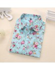 Dioufond nowe w kwiatki z długim rękawem bluzka Vintage Cherry skręcić w dół kołnierz koszuli Blusas Feminino bluzki damskie top