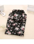Dioufond nowe w kwiatki z długim rękawem bluzka Vintage Cherry skręcić w dół kołnierz koszuli Blusas Feminino bluzki damskie top