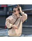 Tangada damska kurtka polarowa z kapturem bluzy zimowa japońska moda 2019 oversize damskie swetry ciepła kieszeń z kapturem kurt