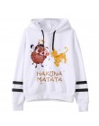 Hakuna Matata Harajuku nadruk Kawaii bluzy damskie Ullzang śmieszne kreskówki 90s król lew bluzy graficzne Unisex z kapturem kob