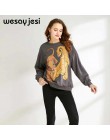 Bluzy damskie bluzy 2020 czarny różowy król lew damskie bluzy z kapturem i nadrukiem z długim rękawem O Neck bluza damska luźny 