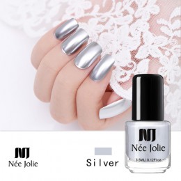 NEE JOLIE 3.5ml srebrny lustrzany lakier do paznokci różowe złoto przezroczysty kolor 7.5ml długotrwały lakier do paznokci szybk