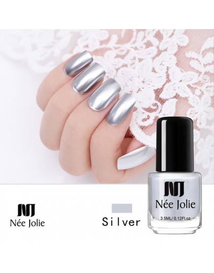 NEE JOLIE 3.5ml srebrny lustrzany lakier do paznokci różowe złoto przezroczysty kolor 7.5ml długotrwały lakier do paznokci szybk