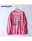 Bluzy damskie bluzy 2020 czarny różowy król lew damskie bluzy z kapturem i nadrukiem z długim rękawem O Neck bluza damska luźny 