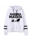 Hakuna Matata Harajuku nadruk Kawaii bluzy damskie Ullzang śmieszne kreskówki 90s król lew bluzy graficzne Unisex z kapturem kob