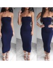 Sibybo Off Shoulder bez ramiączek Sexy kobiety sukienka bez rękawów prosto długa obcisła sukienka Backless w stylu casual, letni