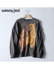 Bluzy damskie bluzy 2020 czarny różowy król lew damskie bluzy z kapturem i nadrukiem z długim rękawem O Neck bluza damska luźny 