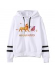Hakuna Matata Harajuku nadruk Kawaii bluzy damskie Ullzang śmieszne kreskówki 90s król lew bluzy graficzne Unisex z kapturem kob