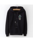 LANSHANQUE S-XXXL jesienno-zimowa polarowa pulower w stylu harajuku jednolity, gruby luźny bluzy damskie bluzy damskie płaszcz n
