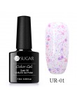 UR SUGAR 7.5ml holograficzny brokatowy lakier do paznokci błyszczące błyszczące cekiny lakier UV żel Rainbow laserowe usuwanie ż
