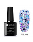 UR SUGAR 7.5ml holograficzny brokatowy lakier do paznokci błyszczące błyszczące cekiny lakier UV żel Rainbow laserowe usuwanie ż