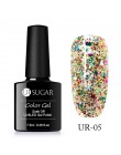 UR SUGAR 7.5ml holograficzny brokatowy lakier do paznokci błyszczące błyszczące cekiny lakier UV żel Rainbow laserowe usuwanie ż