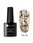 UR SUGAR 7.5ml holograficzny brokatowy lakier do paznokci błyszczące błyszczące cekiny lakier UV żel Rainbow laserowe usuwanie ż
