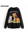 Aachoae bluza z kapturem z motywem kreskówkowym damska wiosna z długim rękawem bluza z kapturem Harajuku bluzy w stylu casual lu
