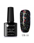 UR SUGAR 7.5ml holograficzny brokatowy lakier do paznokci błyszczące błyszczące cekiny lakier UV żel Rainbow laserowe usuwanie ż