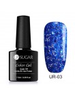 UR SUGAR 7.5ml holograficzny brokatowy lakier do paznokci błyszczące błyszczące cekiny lakier UV żel Rainbow laserowe usuwanie ż